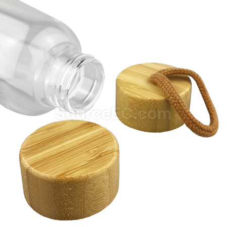 Customization 18.5OZ Nam-bamboo Lids PP Glass Bottle Corporate Gifts