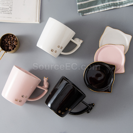 Customization Kitty Mug with Lid Corporate Gifts