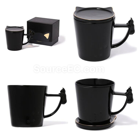Customization Kitty Mug with Lid Corporate Gifts