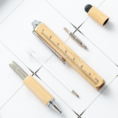 Customization 6-In-1 Bamboo Tool Pen Corporate Gifts