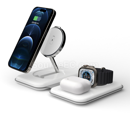 Customization Magnetic Folding Three-In-One Wireless Charger Corporate Gifts