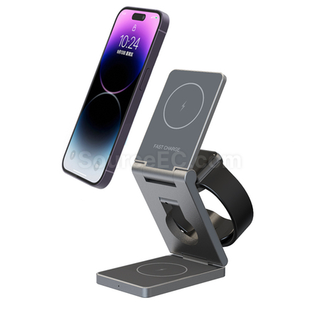 Customization Foldable Wireless Magnetic Three-In-One Charger Corporate Gifts