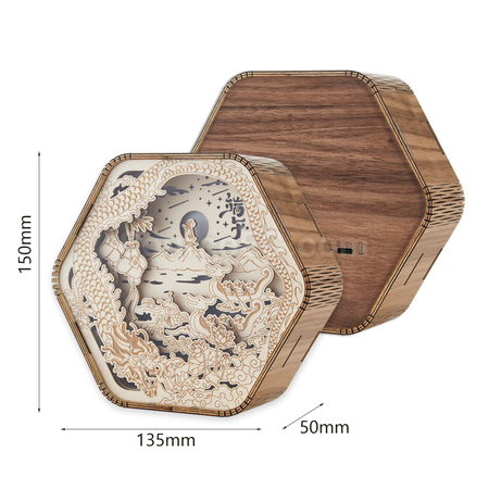 Customization 3D Wood Carving Lamp Corporate Gifts