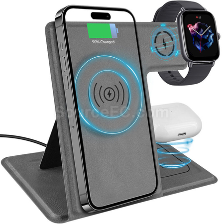 Customization Folding Wireless Charging Leather Phone Holder Corporate Gifts