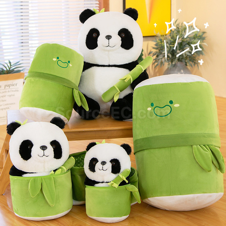 Customization Panda Hugging Bamboo Doll Corporate Gifts