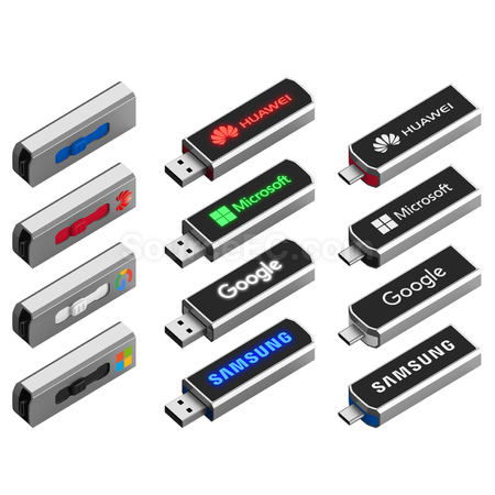 Customization Type-C USB Flash Drive with Lighting Logo Corporate Gifts