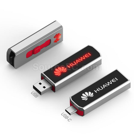 Customization Type-C USB Flash Drive with Lighting Logo Corporate Gifts