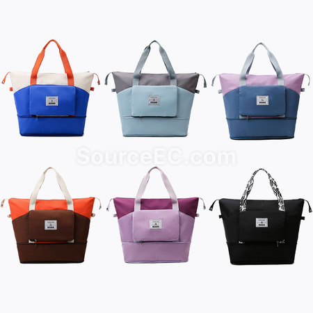 Customization Large-Capacity Color-Blocked Folding Travel Bag Corporate Gifts