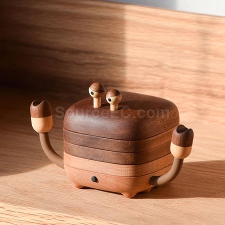 Customization Small crab magnetic solid wood heat insulation coaster Corporate Gifts