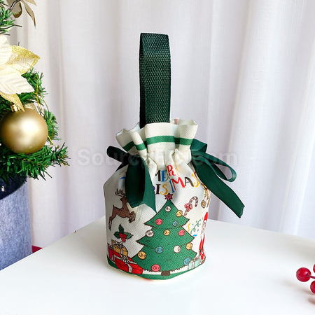 Customization Christmas Tote Drawstring Canvas Bag Corporate Gifts