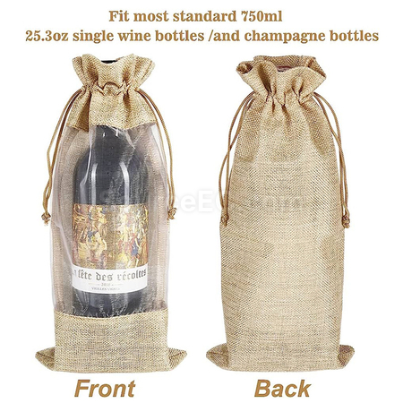 Customization Window Linen Wine Bag Corporate Gifts