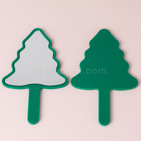 Customization Christmas Tree Handheld Makeup Mirror Corporate Gifts