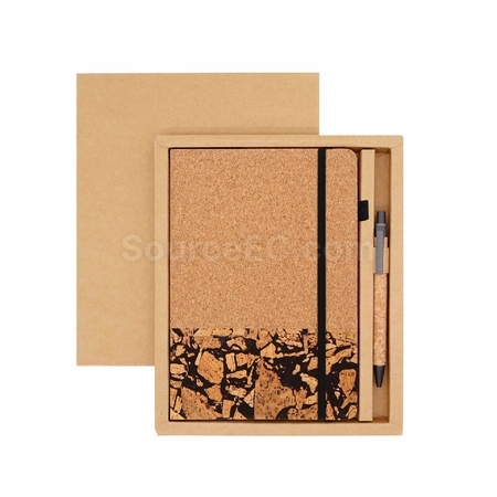 Customization Coffee grounds cork environmentally friendly notebook set Corporate Gifts