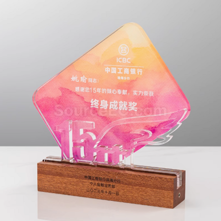 Customization Crystal Metal Solid Wood Award Corporate Gifts