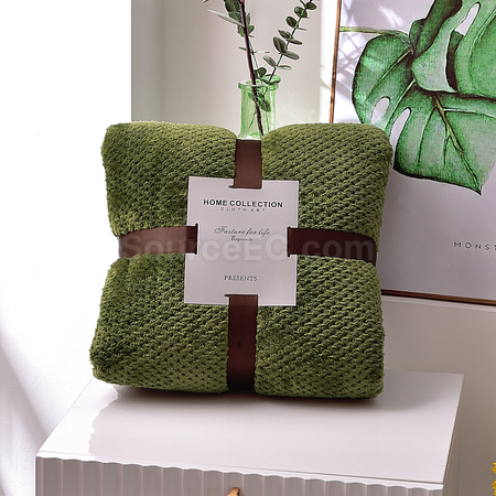 Customization Waffle Flannel Blanket Corporate Gifts