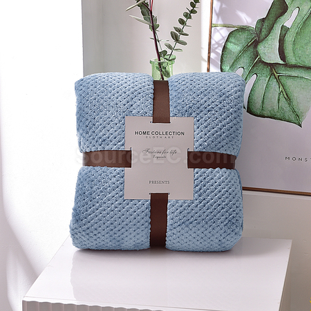 Customization Waffle Flannel Blanket Corporate Gifts
