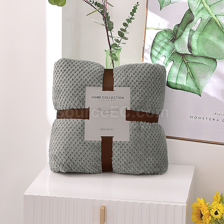Customization Waffle Flannel Blanket Corporate Gifts