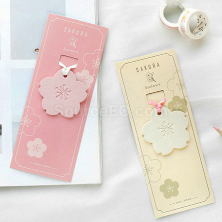 Customization PU Sakura Bookmark Corporate Gifts