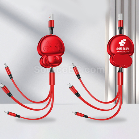 Customization 3 in 1 Retractable Quick Charge Data Line Corporate Gifts