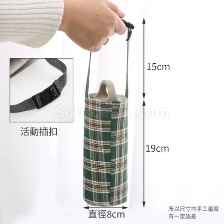 Customization Checkered Canvas Water Cup Bag Corporate Gifts