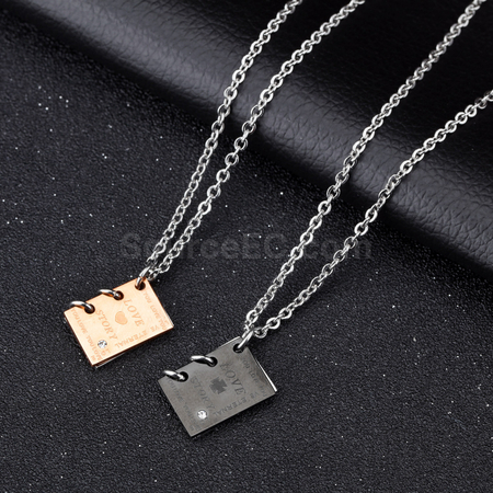 Customization Love Story Titanium Steel Necklace Corporate Gifts