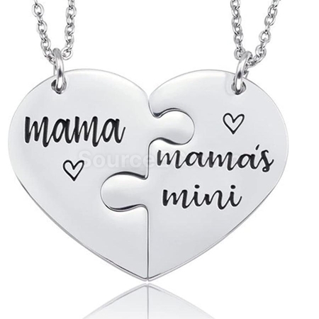 Customization Engraved Heart Puzzle Necklace Corporate Gifts