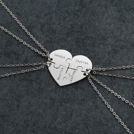 Customization Engraved Heart Puzzle Necklace Corporate Gifts