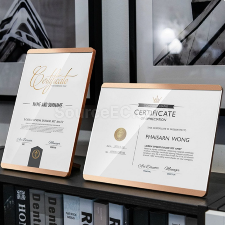 Customization Aluminum alloy bracket certificate photo frame Corporate Gifts