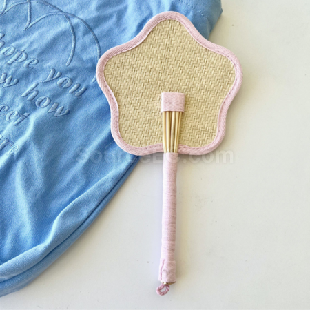 Customization Flower and Grass Weaving Fan Corporate Gifts