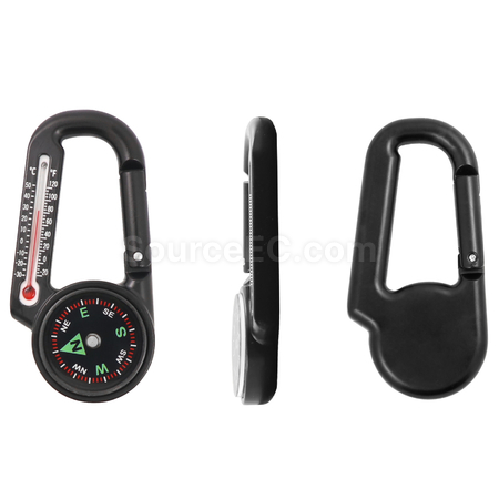 Customization Outdoor Compass Carabiner with Thermometer Corporate Gifts