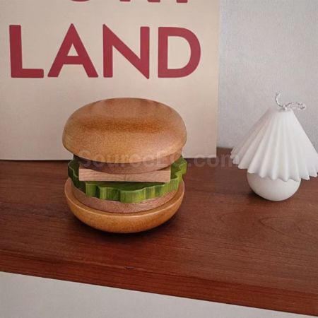 Customization Wooden hamburger shaped coaster Corporate Gifts