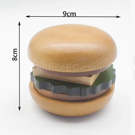 Customization Wooden hamburger shaped coaster Corporate Gifts