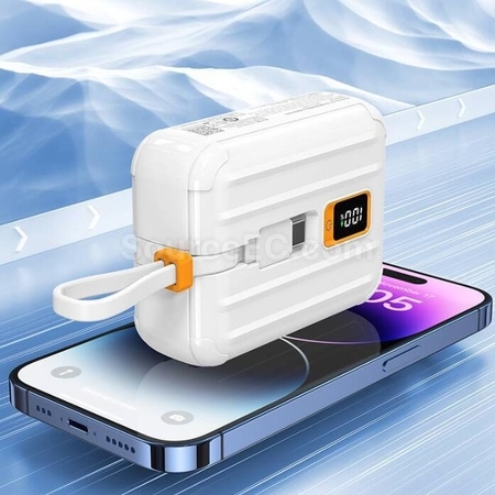 Customization Mini Portable Power Bank With Built-In Cable Corporate Gifts