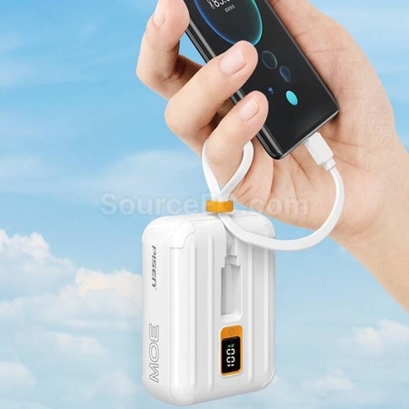 Customization Mini Portable Power Bank With Built-In Cable Corporate Gifts