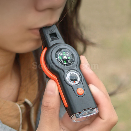 Customization 7-in-1 Survival Multifunctional Compass Outdoor Whistle Corporate Gifts