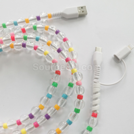 Customization One to two colored bead charging cable Corporate Gifts