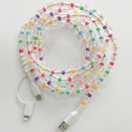 Customization One to two colored bead charging cable Corporate Gifts