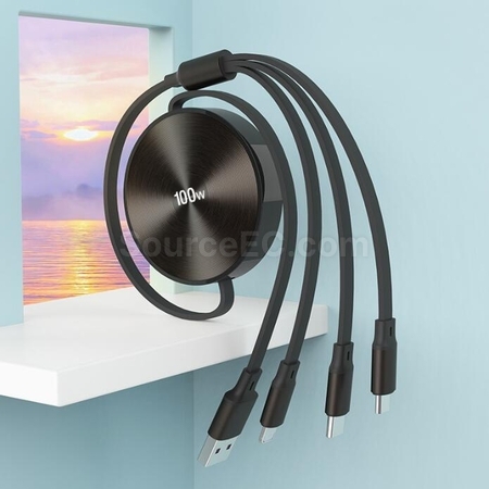 Customization Three-In-One Retractable Data Charging Cable Corporate Gifts