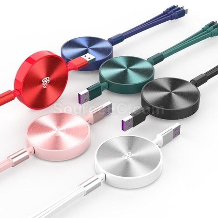 Customization Three-In-One Retractable Data Charging Cable Corporate Gifts