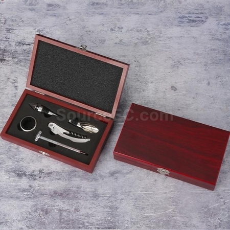 Customization High-Grade Stainless Steel Bottle Opener Set With Bamboo Box Corporate Gifts