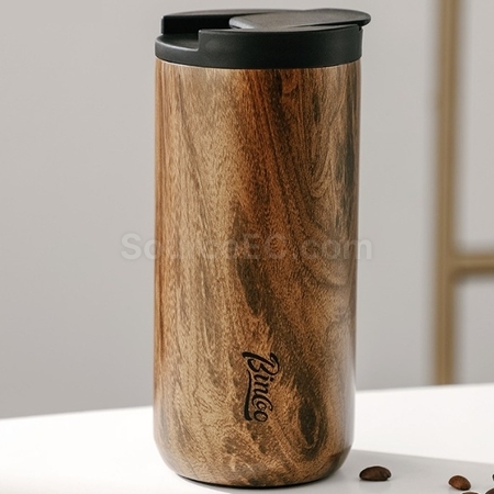 Customization Wood Grain Portable Thermos Cup Corporate Gifts