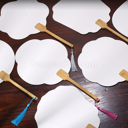 Customization Customizable Blank Rice Paper Round Fan Corporate Gifts