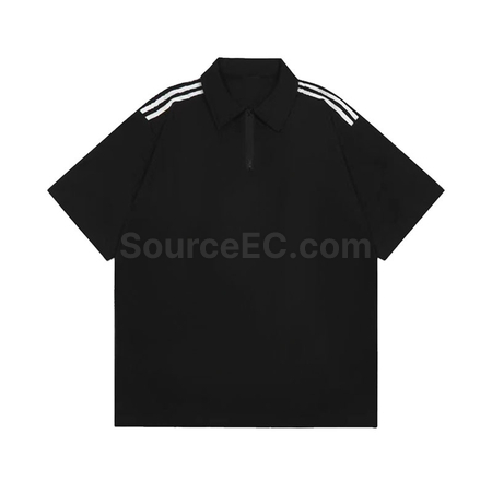 Customization Striped Zippered Polo Shirt Corporate Gifts