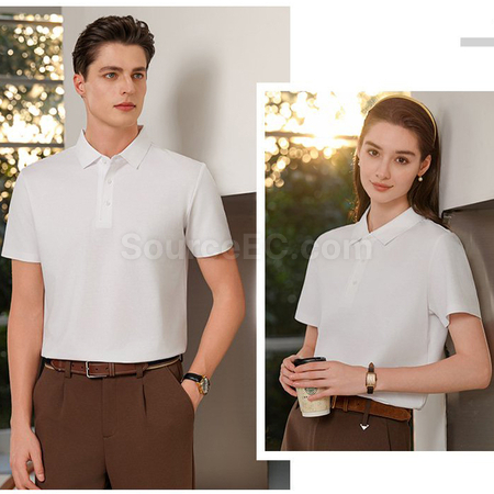 Customization Jacquard Cotton Seamless Solid Color Polo Shirt Corporate Gifts