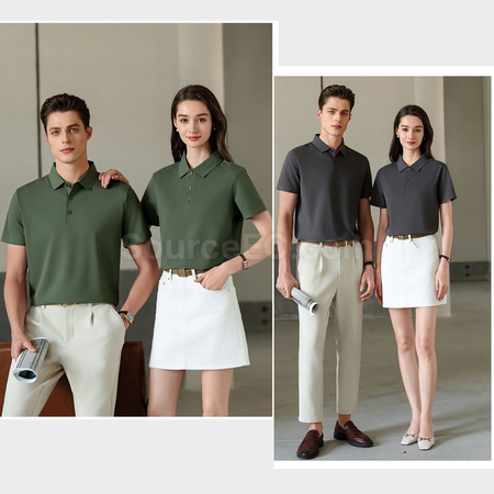 Customization Jacquard Cotton Seamless Solid Color Polo Shirt Corporate Gifts