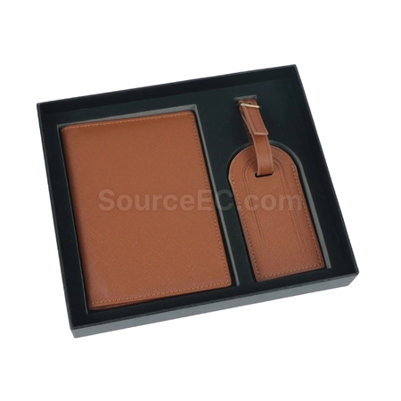 Customization PU Luggage Tag and Passport Case Gift Set Corporate Gifts