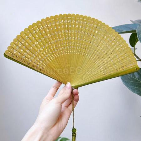 Customization Carved Fragrant Wood Folding Fan Corporate Gifts