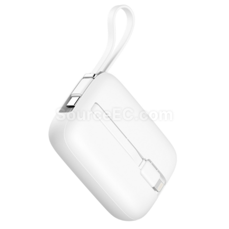 Customization Mini digital display mobile power supply with built-in cable Corporate Gifts