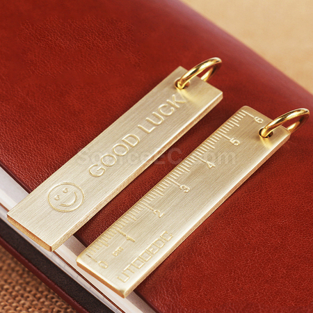 Pure Brass 6cm Small Ruler Keychai