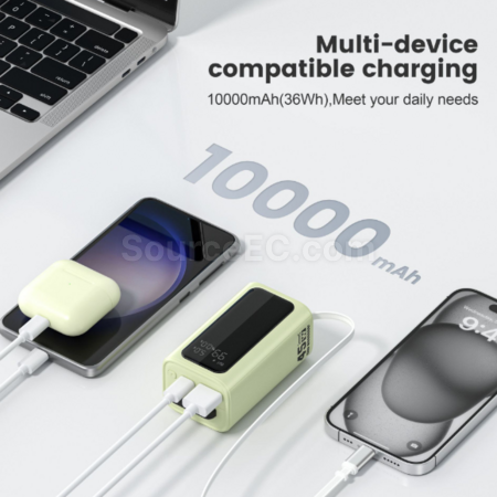 Customization Portable mobile power supply with built-in cable Corporate Gifts